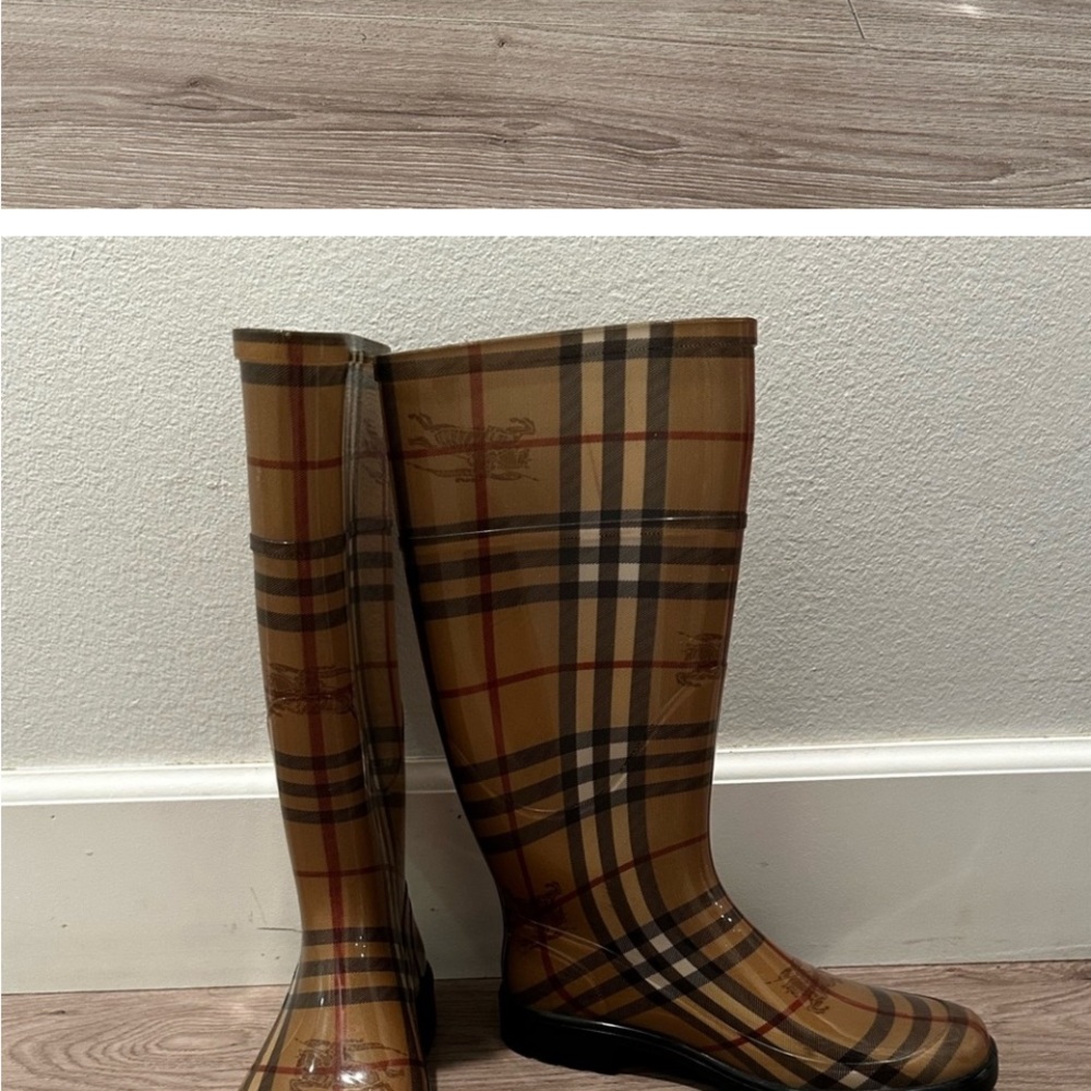 Plaid Knee-High Rain Boots - Picture 10 of 10